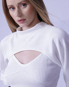 Crop Pullover Sweatshirt | White Crop Pullover Sweatshirt | GBS Trend