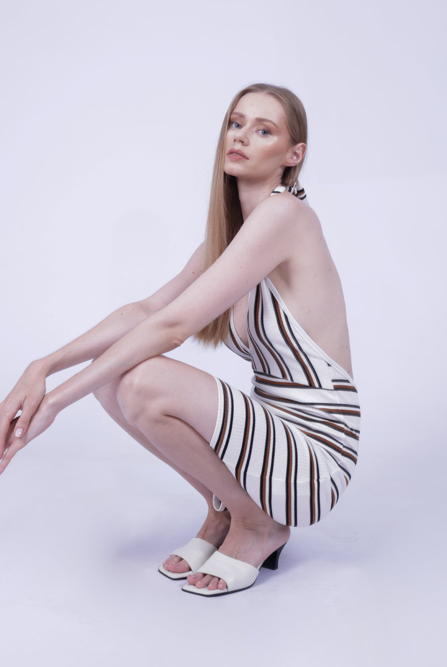 Multicolor Stripe Backless Dress | Backless Dress | GBS Trend