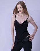 Black v Neck Bodysuit | Black Bodysuit Short Sleeve | GBS Trend
